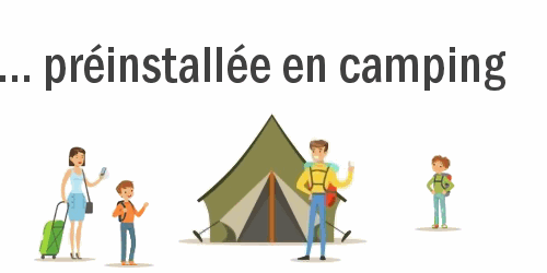 Tente préinstallée en camping
